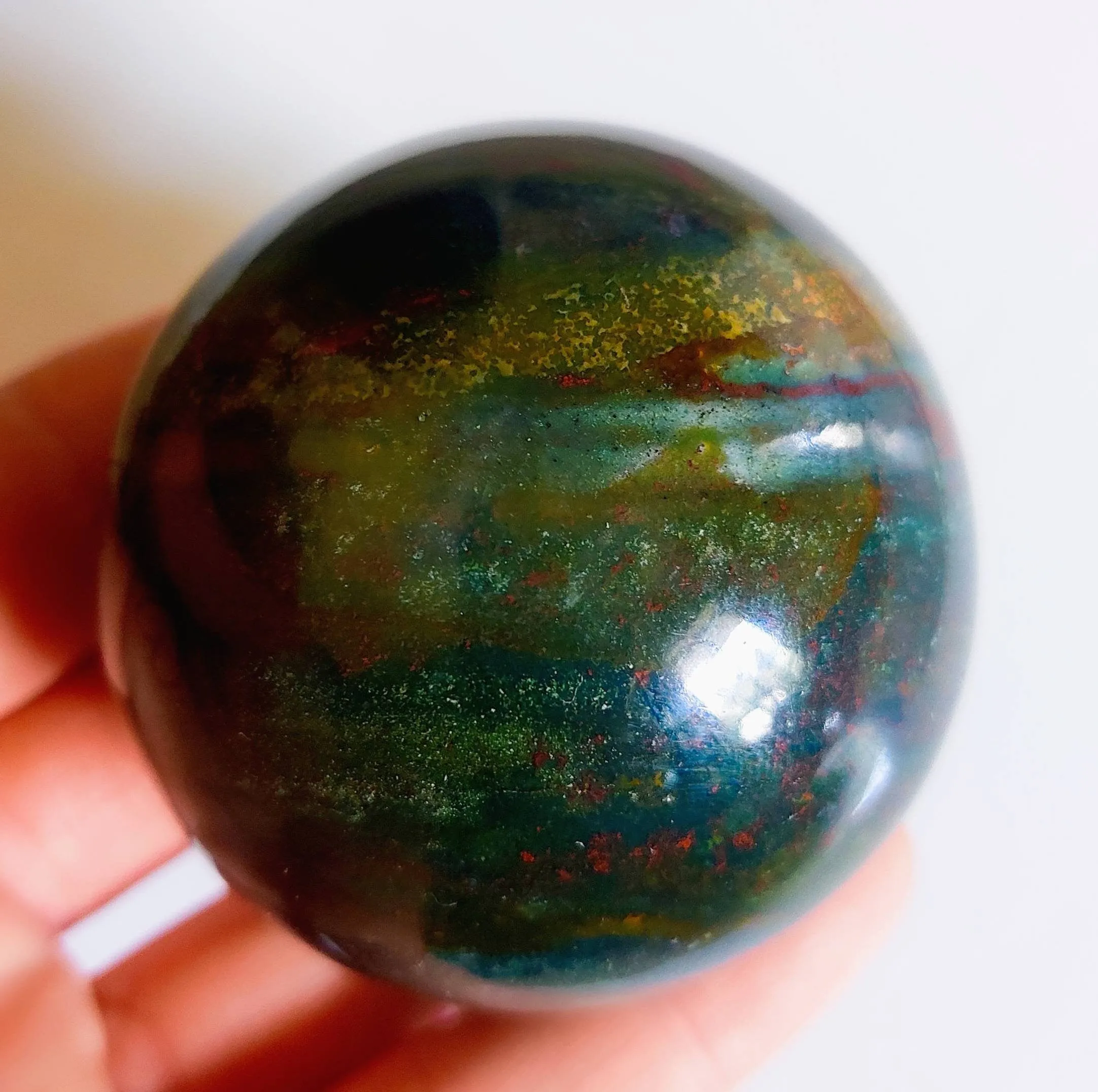 Bloodstone Heliotrope Crystal Sphere